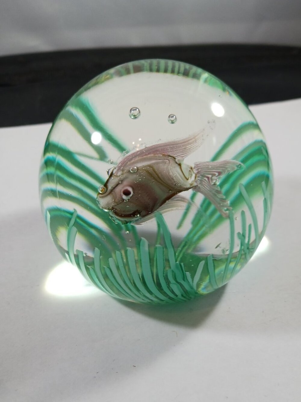 Vintage MURANO Italy Art Glass FRATELLI TOSO FISH AQUARIUM Paperweight - Picture 2 of 8